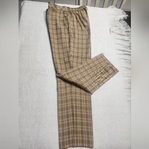 Tommy Hilfiger Brown And White Plaid Berkshire Ankle Womens Pants Size Small